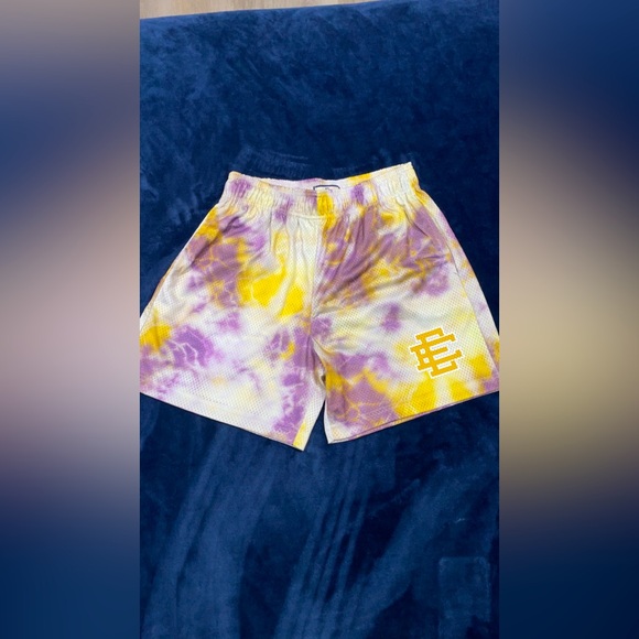Eric Emanuel Basic Shorts Purple Tie Dye/Yellow